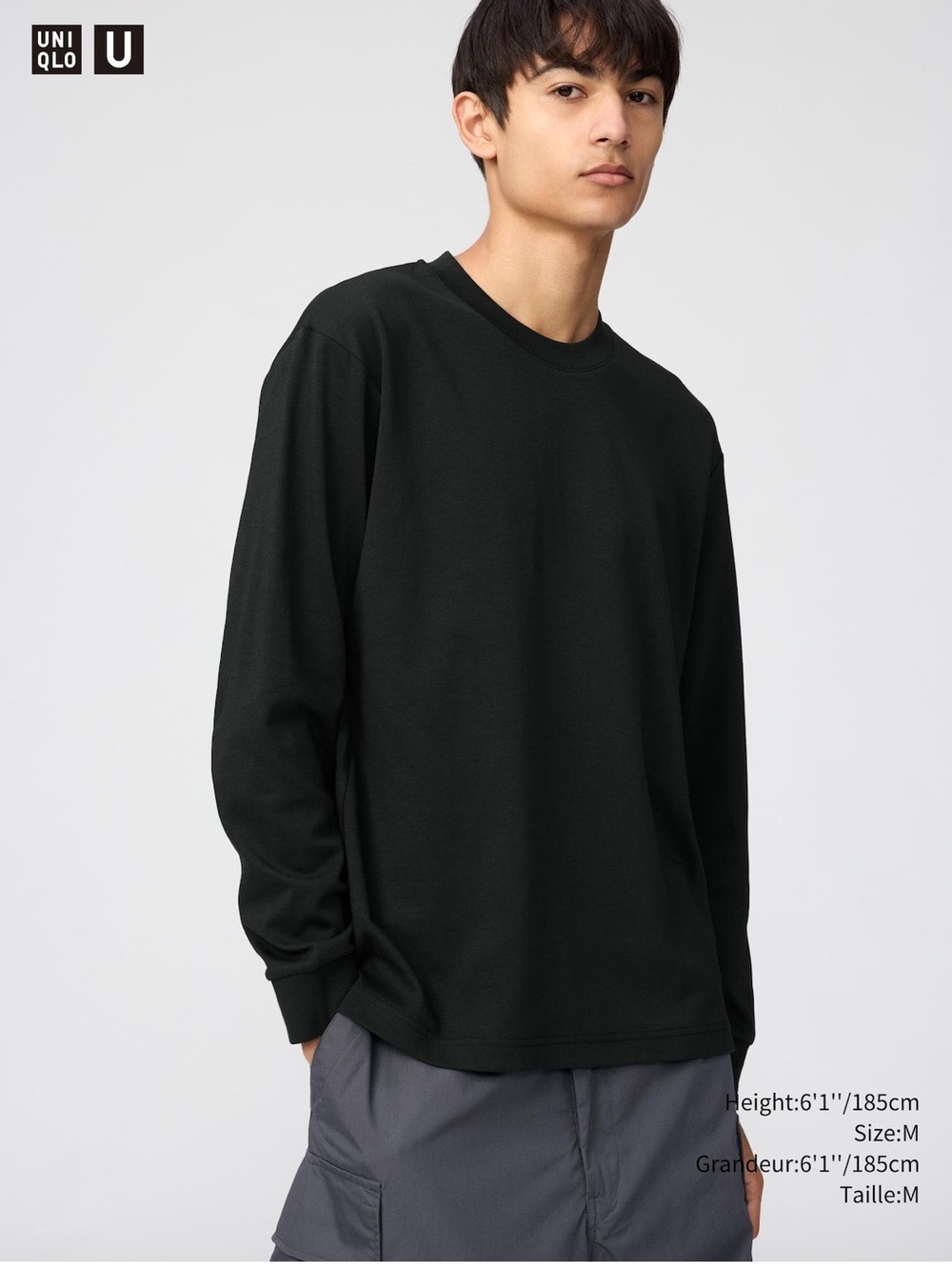 Uniqlo Black Long-Sleeve Crewneck Tee